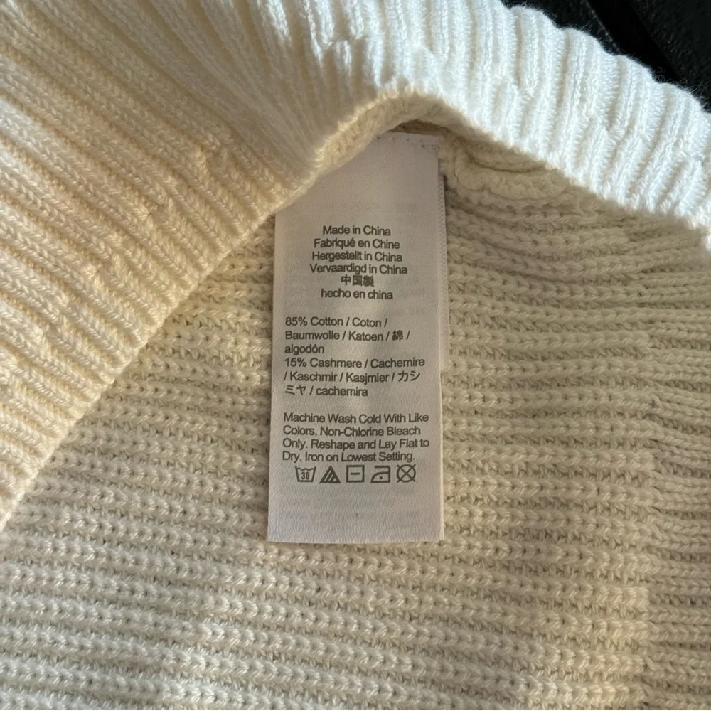 J Crew Ribbed Turtleneck Sweater‎ Womens XS Relaxed Ivory Knit Pullover BB427